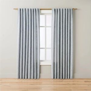 NEW / 95" Heathered Slub Curtain Panel Sterling Blue - Hearth & Hand